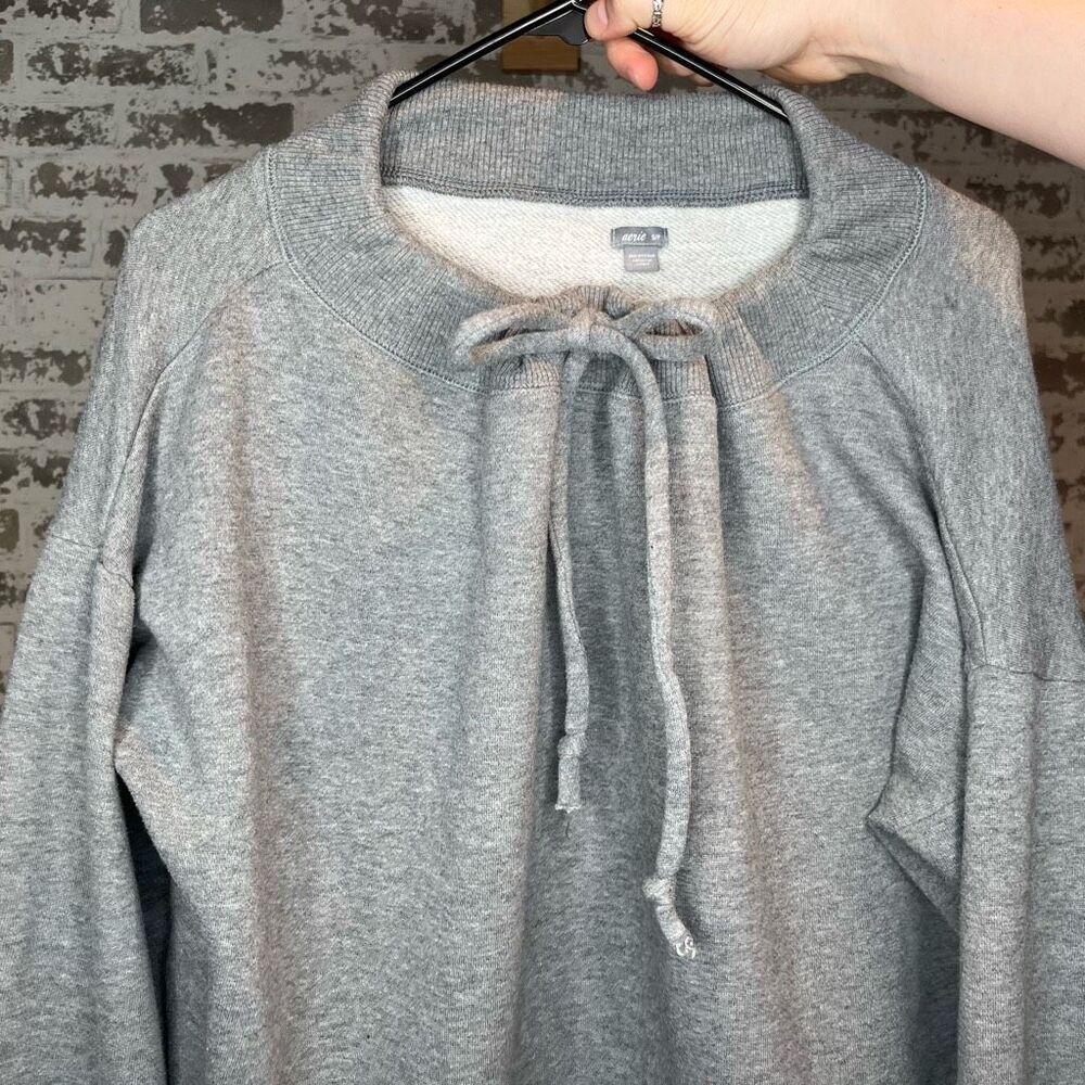 Aerie | women wide neck gray pullover oversized